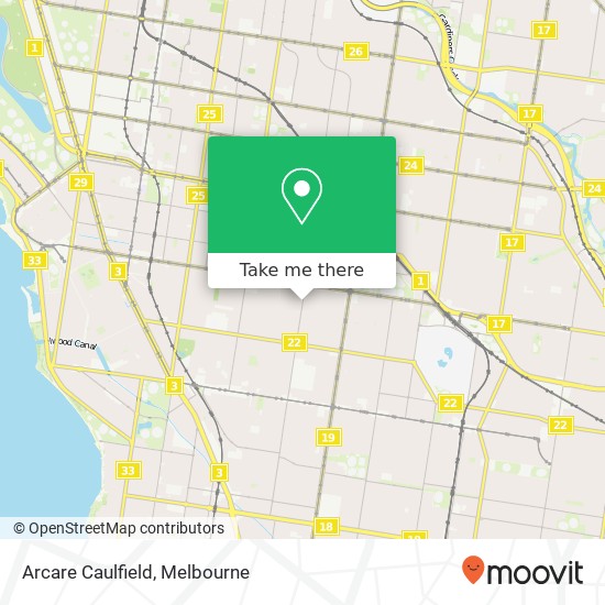 Mapa Arcare Caulfield