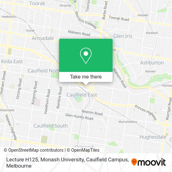 Monash Caulfield Campus Map How To Get To Lecture H125, Monash University, Caulfield Campus In Caulfield  East By Train, Bus Or Tram?