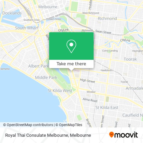 Mapa Royal Thai Consulate Melbourne