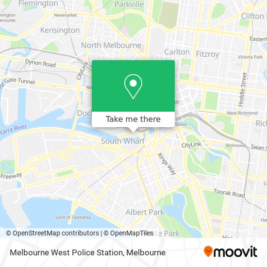 Mapa Melbourne West Police Station