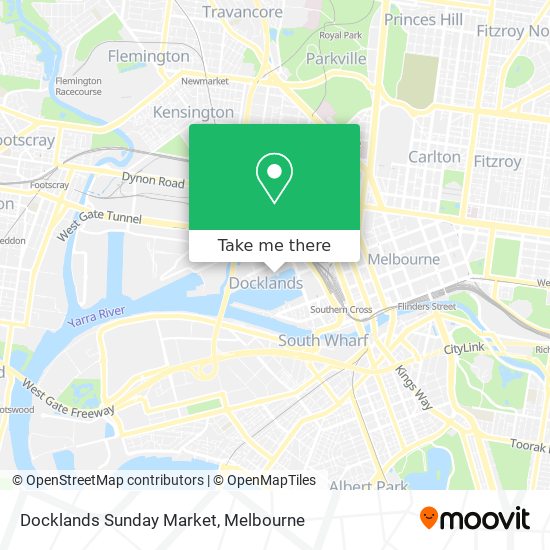 Docklands Sunday Market map