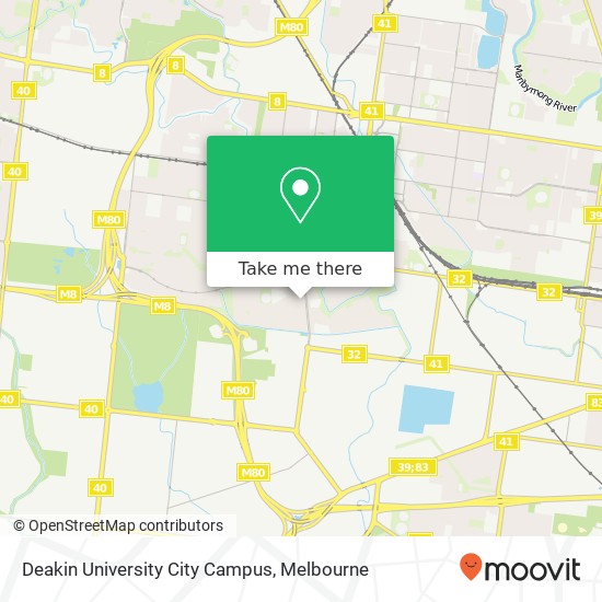 Mapa Deakin University City Campus