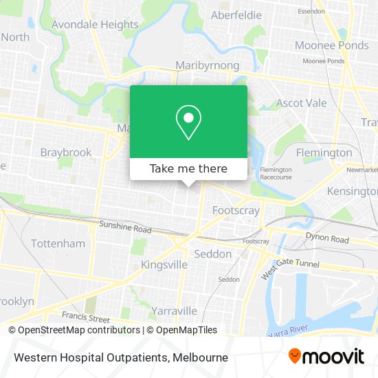 Western Hospital Outpatients map