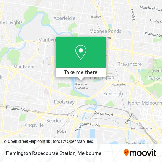 Mapa Flemington Racecourse Station