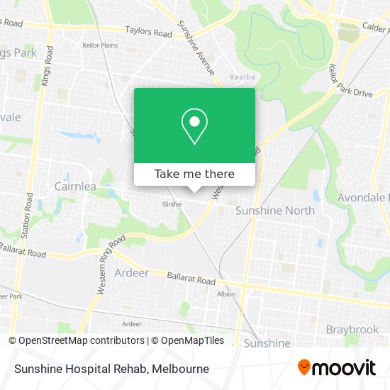 Sunshine Hospital Rehab map