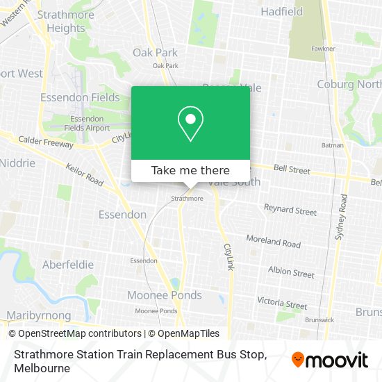 Strathmore Station Train Replacement Bus Stop map