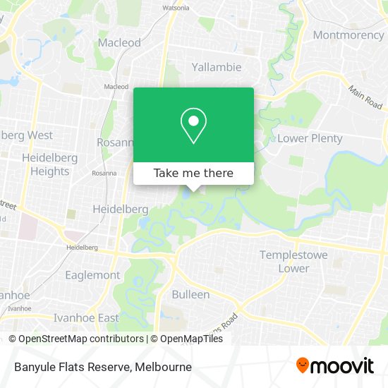 Mapa Banyule Flats Reserve