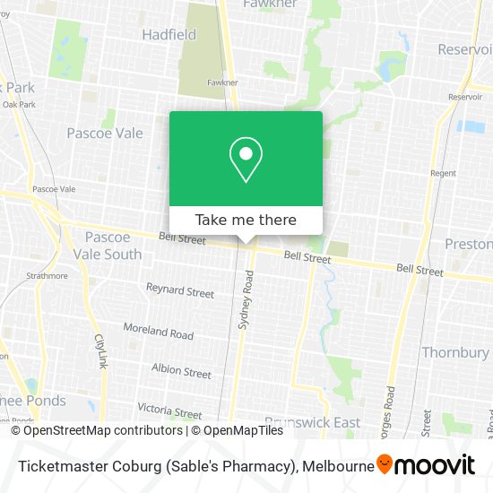 Mapa Ticketmaster Coburg (Sable's Pharmacy)