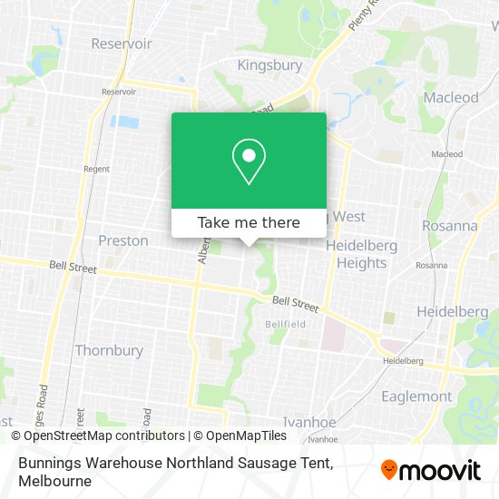 Bunnings Warehouse Northland Sausage Tent map