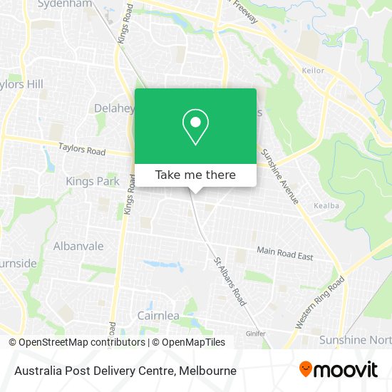 Australia Post Delivery Centre map