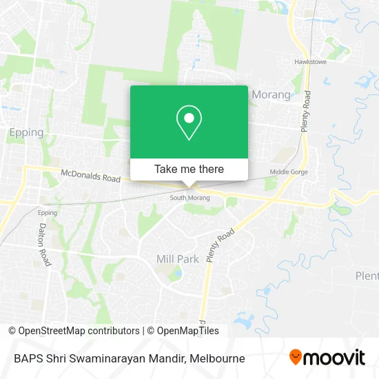 BAPS Shri Swaminarayan Mandir map