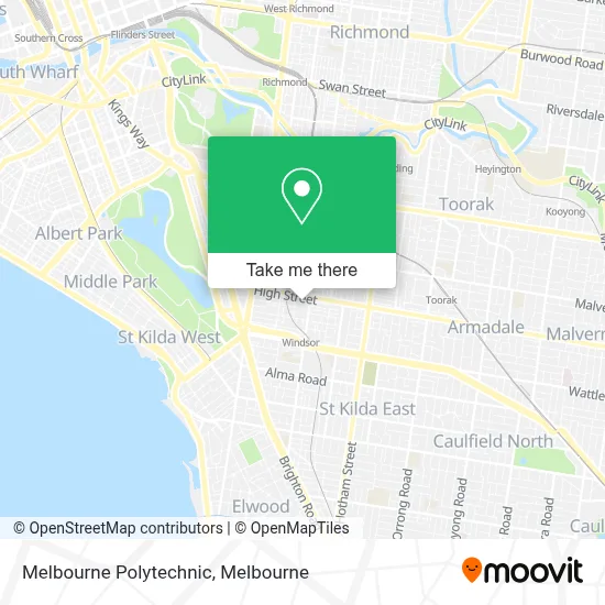 Mapa Melbourne Polytechnic
