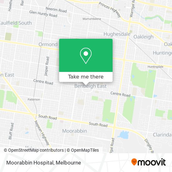 Moorabbin Hospital map