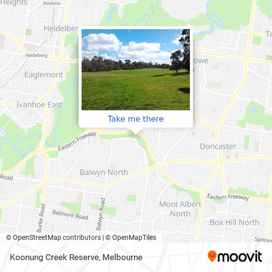 Koonung Creek Reserve map