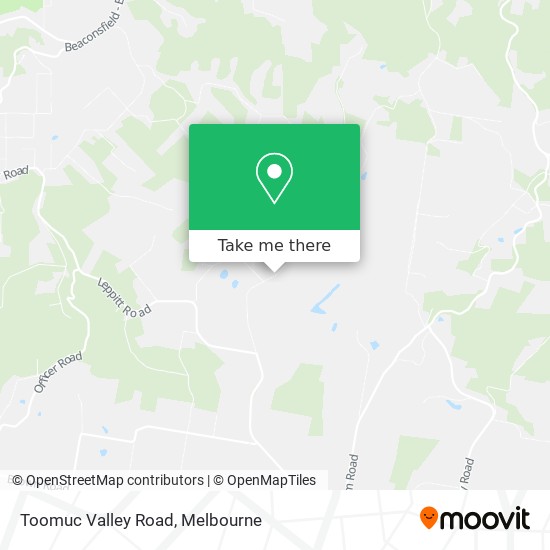 Toomuc Valley Road map