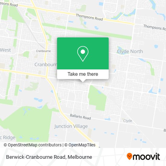 Berwick-Cranbourne Road map