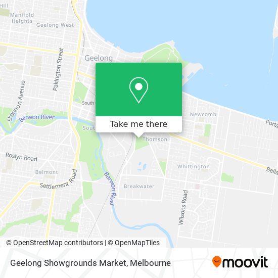 Mapa Geelong Showgrounds Market