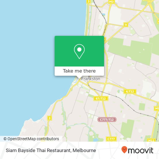 Mapa Siam Bayside Thai Restaurant, 506 Nepean Hwy Frankston VIC 3199