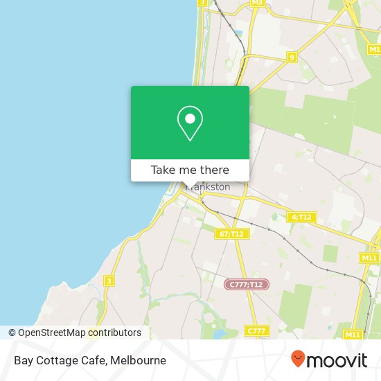 Mapa Bay Cottage Cafe, Playne St Frankston VIC 3199