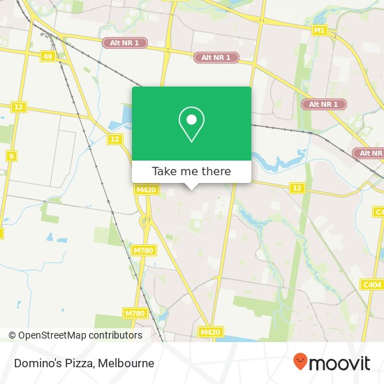 Mapa Domino's Pizza, The Fairway Hampton Park VIC 3976