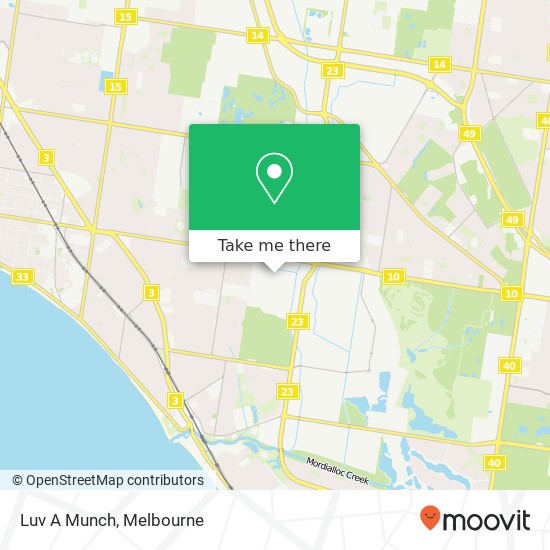 Mapa Luv A Munch, 2 Sibthorpe St Mordialloc VIC 3195