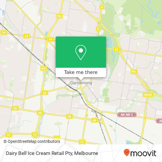 Dairy Bell Ice Cream Retail Pty, 1 Langhorne St Dandenong VIC 3175 map