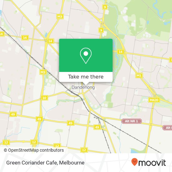 Mapa Green Coriander Cafe, 131 Walker St Dandenong VIC 3175