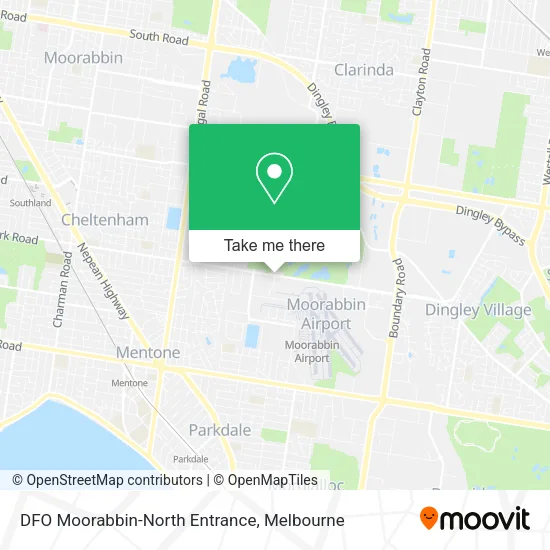 DFO Moorabbin-North Entrance map