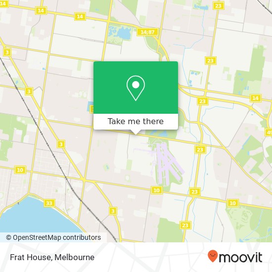 Mapa Frat House, Centre Dandenong Rd Moorabbin Airport VIC 3194