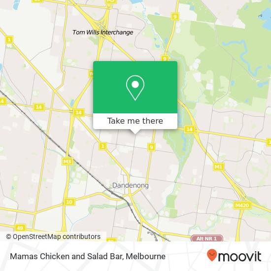 Mapa Mamas Chicken and Salad Bar, Cleeland St Dandenong VIC 3175