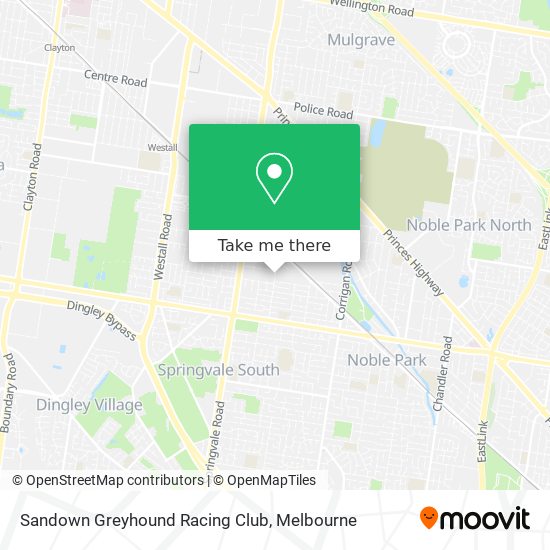 Mapa Sandown Greyhound Racing Club