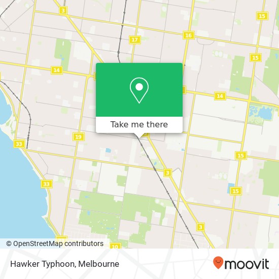 Mapa Hawker Typhoon, Highett Rd Highett VIC 3190