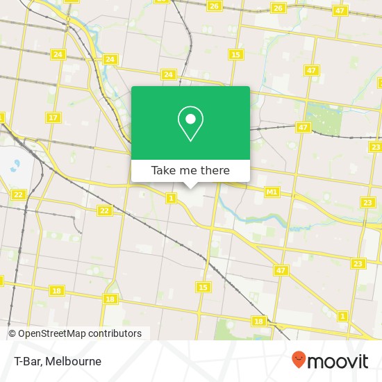 T-Bar, Malvern East VIC 3145 map