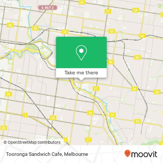 Tooronga Sandwich Cafe, 389 Tooronga Rd Hawthorn East VIC 3123 map