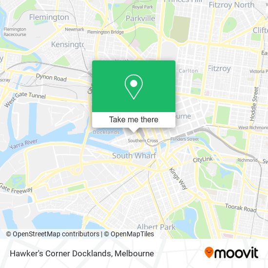 Mapa Hawker's Corner Docklands