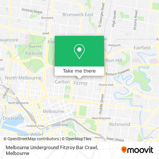 Melbourne Underground Fitzroy Bar Crawl map