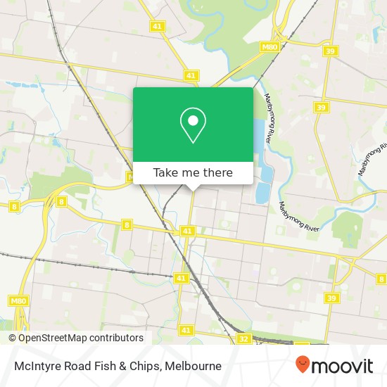 Mapa McIntyre Road Fish & Chips, 71 McIntyre Rd Sunshine North VIC 3020