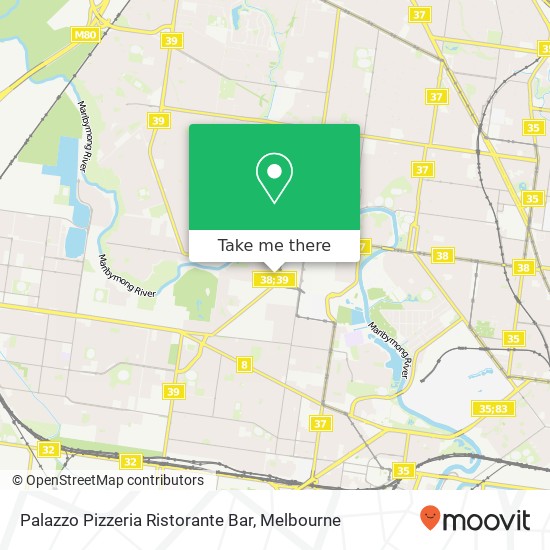 Mapa Palazzo Pizzeria Ristorante Bar, 27 Wests Rd Maribyrnong VIC 3032