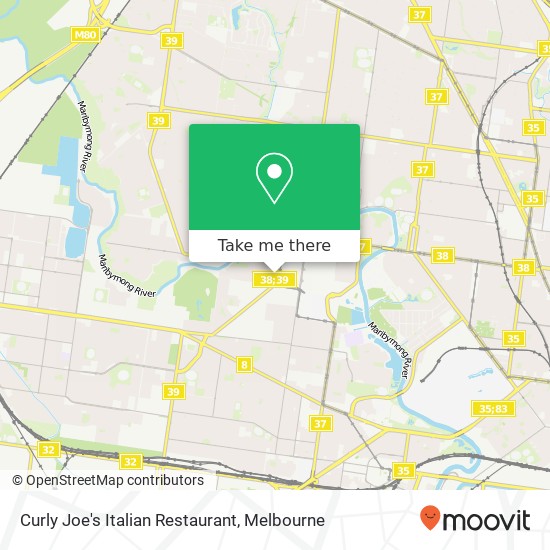 Curly Joe's Italian Restaurant, 27 Wests Rd Maribyrnong VIC 3032 map