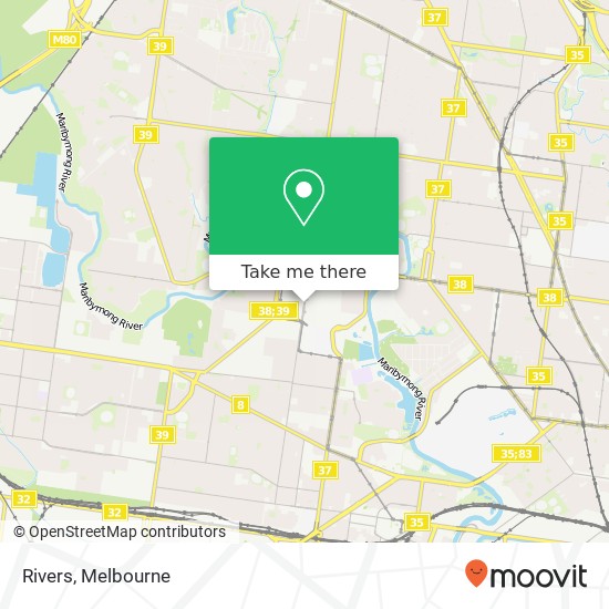 Mapa Rivers, Rosamond Rd Maribyrnong VIC 3032