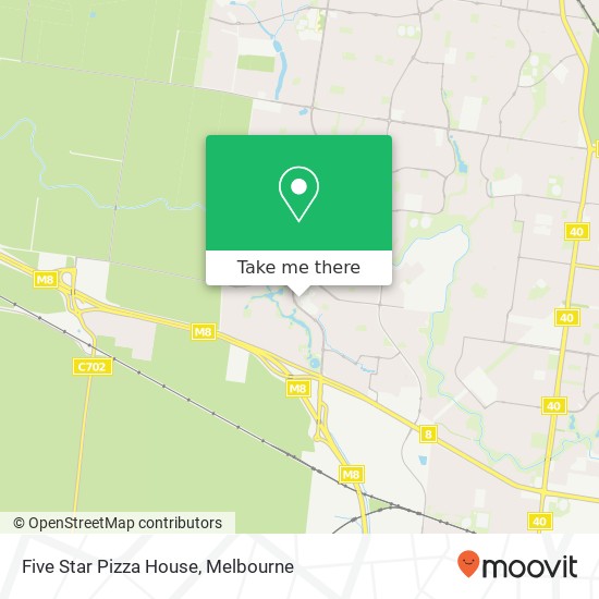 Mapa Five Star Pizza House, Federation Way Caroline Springs VIC 3023