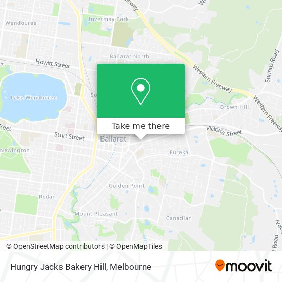 Hungry Jacks Bakery Hill map