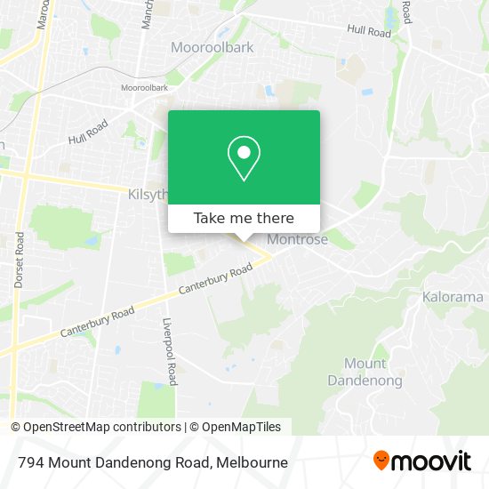 794 Mount Dandenong Road map