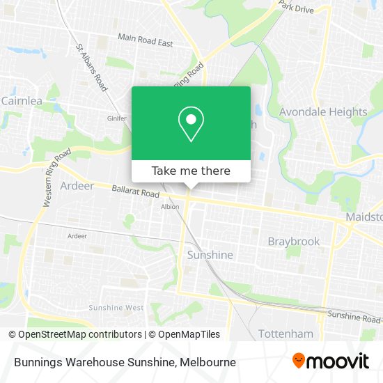 Mapa Bunnings Warehouse Sunshine