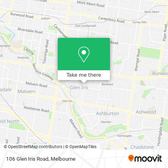 106 Glen Iris Road map