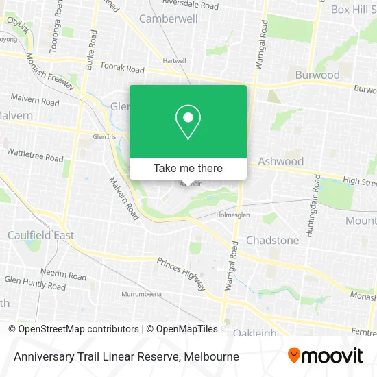 Anniversary Trail Linear Reserve map
