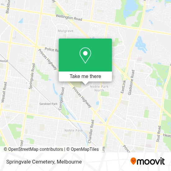 Mapa Springvale Cemetery