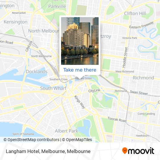 Mapa Langham Hotel, Melbourne