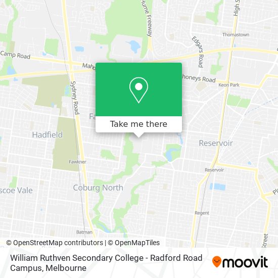 Mapa William Ruthven Secondary College - Radford Road Campus