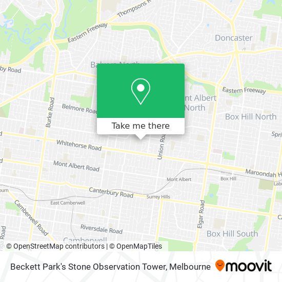 Beckett Park's Stone Observation Tower map